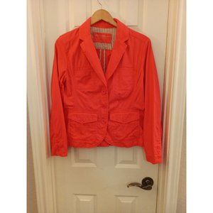 Women's Eddie Bauer Pink Legend Wash 3 Button Blazer Jacket With Pkts Size 6